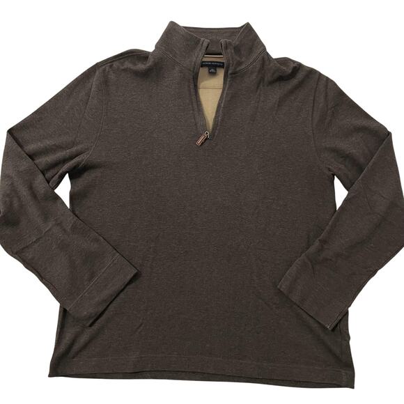 Banana Republic Other - Banana Republic Sweater Mens XL Brown‎ Quarter Zip Pullover Cotton Knit Y2K 2008